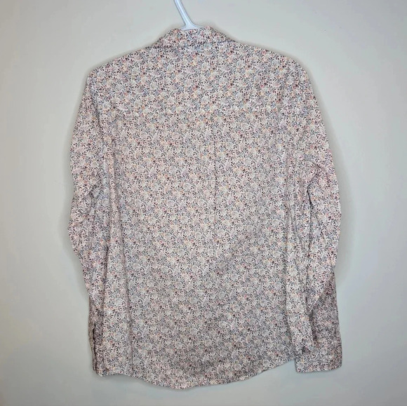 GAP Perfect  Shirt Collared Button Down Floral Print Top Women Large - Picture 2 of 11